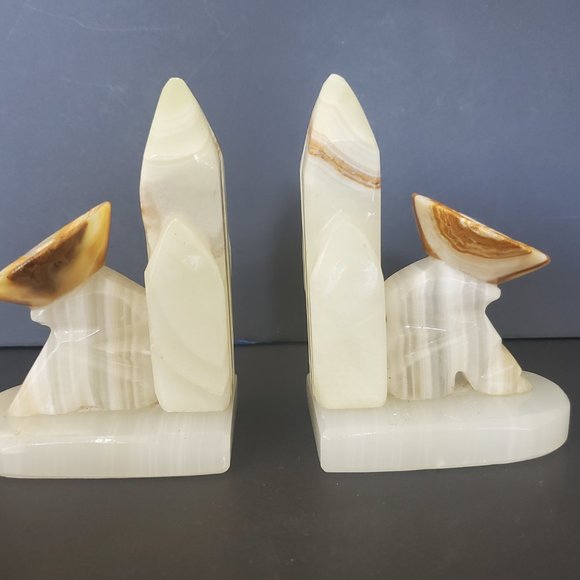 Onyx Mexican Art Bookends Siesta Cactus Office Desk Shelf Southwestern Navajo - Picture 3 of 10